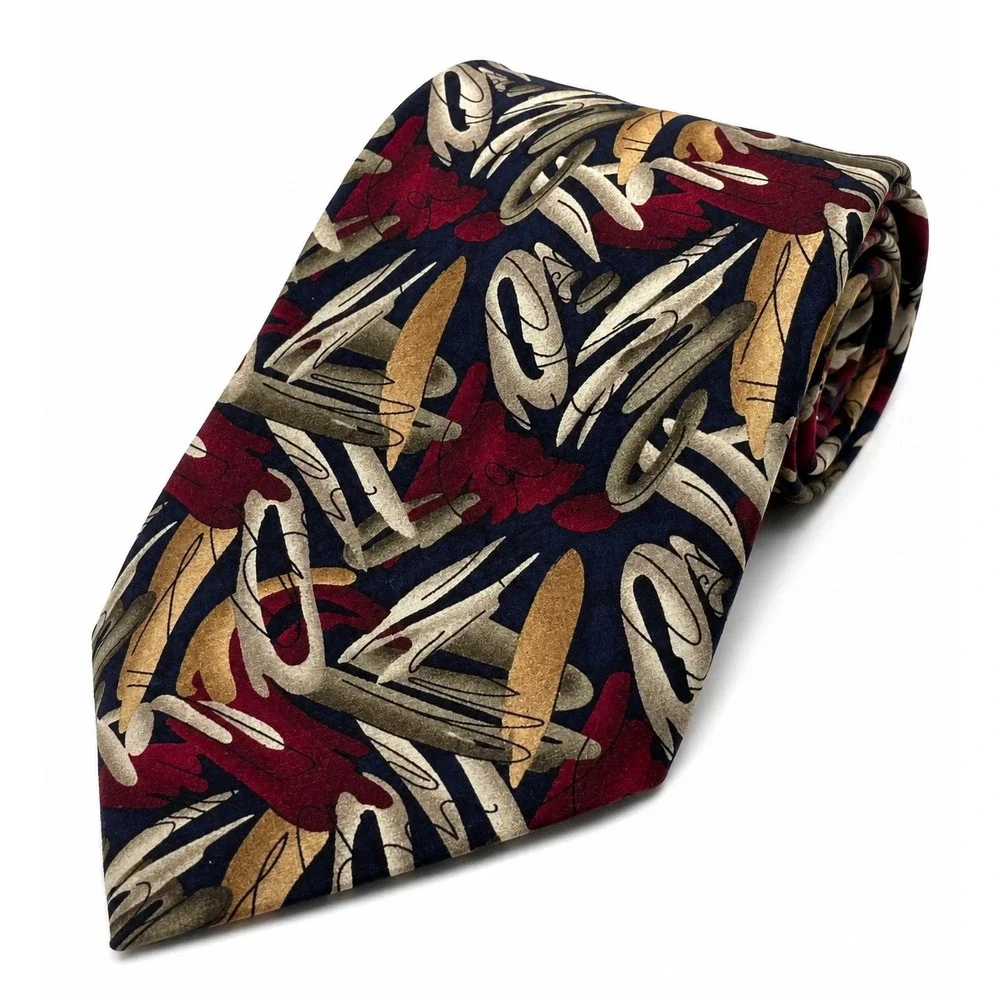 Cocktail Colors Stonehenge Men's Multicolor Geometric Novelty Neck Tie 100% Silk